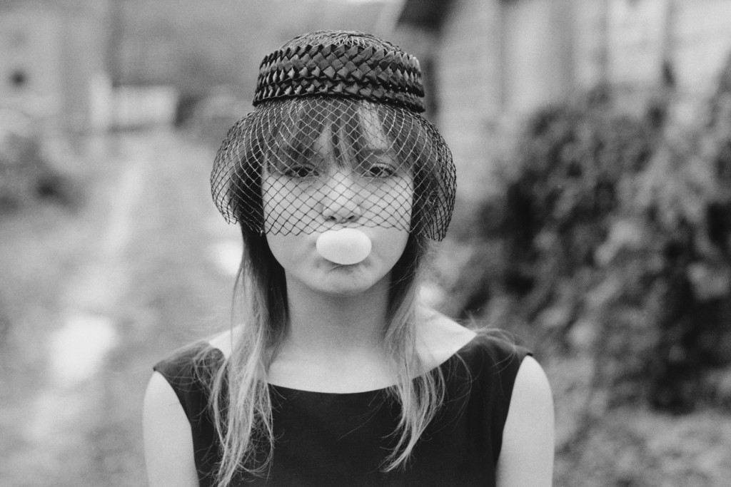 Tiny blowing a bubble, Seattle, 1983